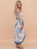Damen-Badeanzug-Set mit Toile-Print und Sarong