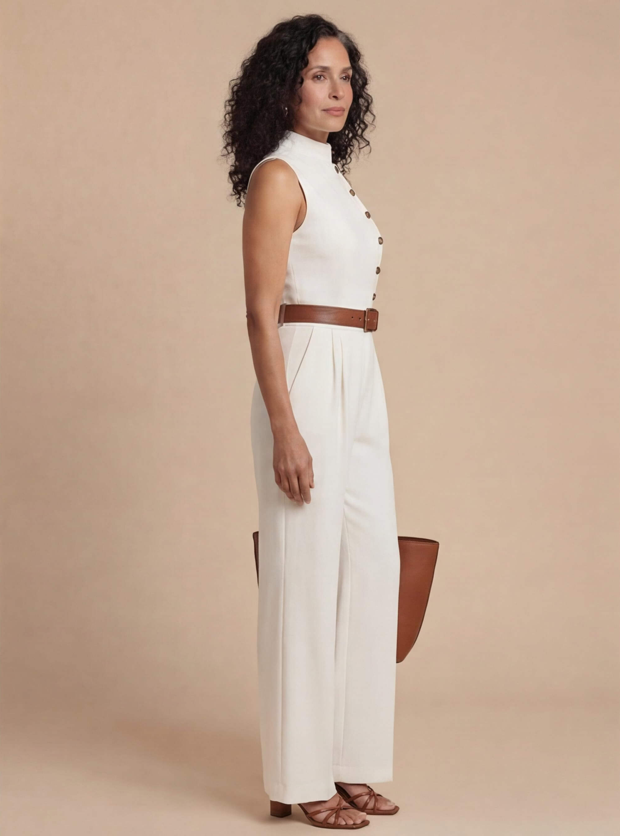 Damen Ärmelloser Weit Geschnittener Jumpsuit – Moderne Eleganz & Klare Linien