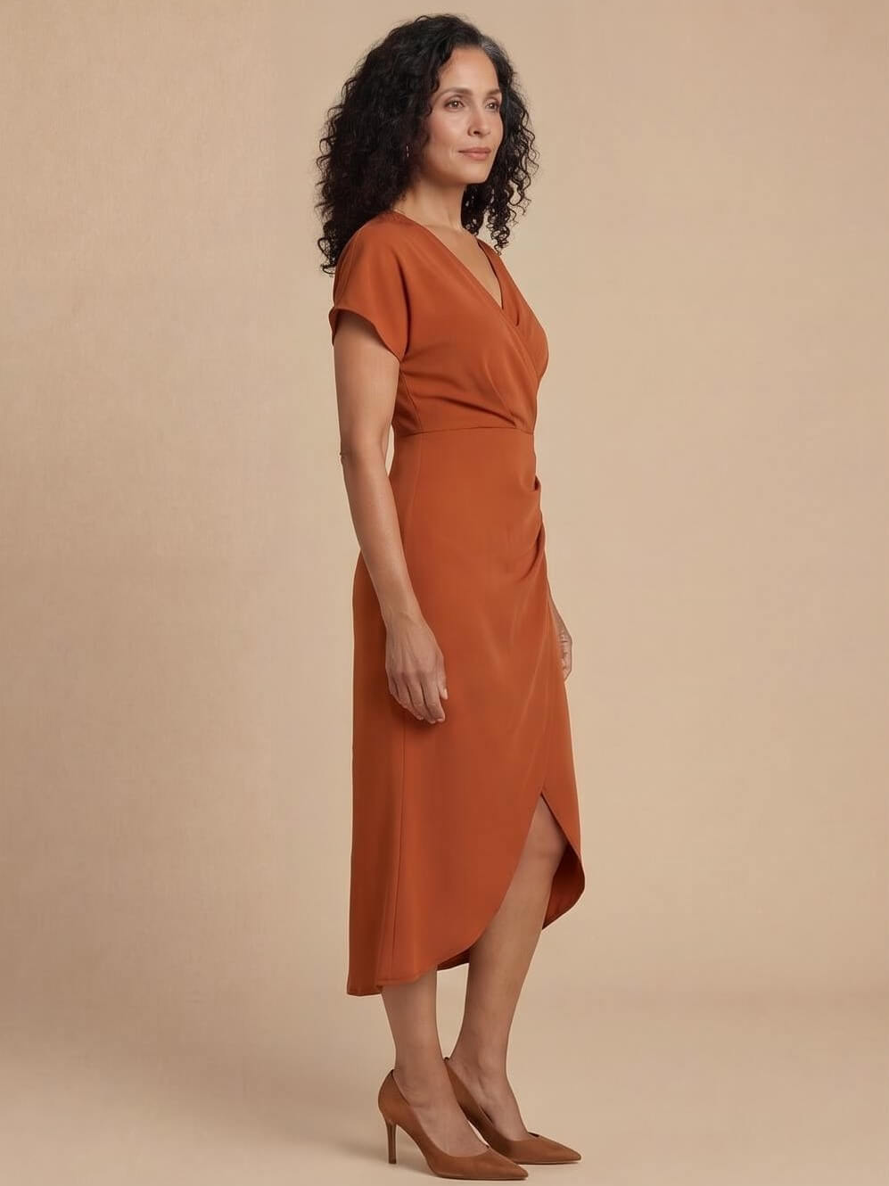 Vestido midi elegante de verano – Delgado, femenino y versátil