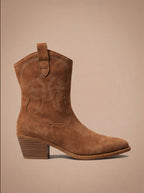 Savannah Wildleder Cowboy Ankle Boots