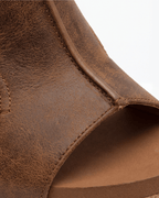 Damen Keilsandalen in Korkoptik mit Slingback-Riemen
