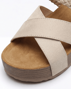 Damen Plateau Slides mit Geflochtenem Riemen