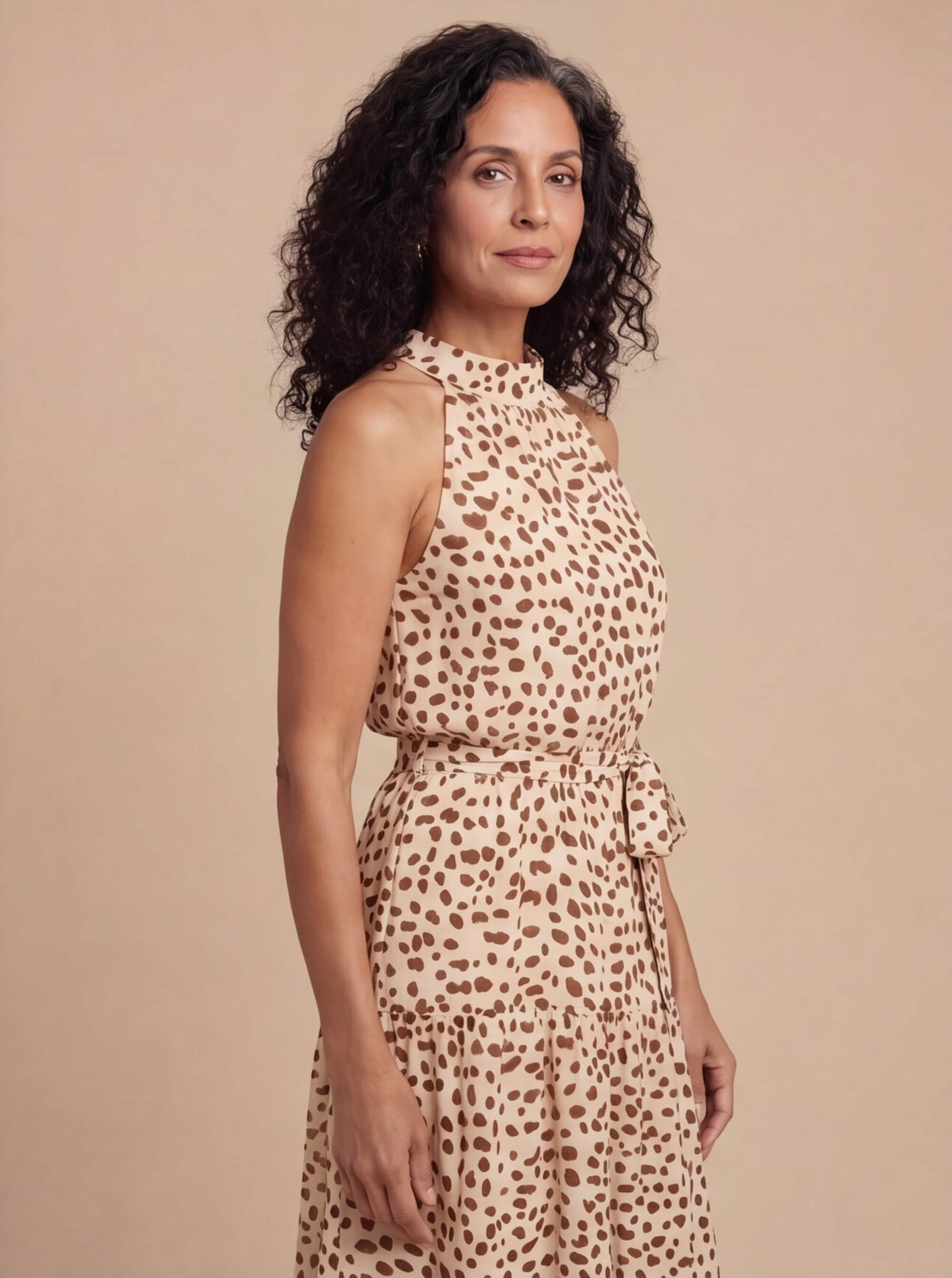 Damen Kleid – Halterneck A-Linien Maxikleid