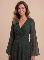 Boho Damen-Maxikleid mit Schimmer