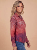 Damenbluse – Vintage Blumenbluse mit Print