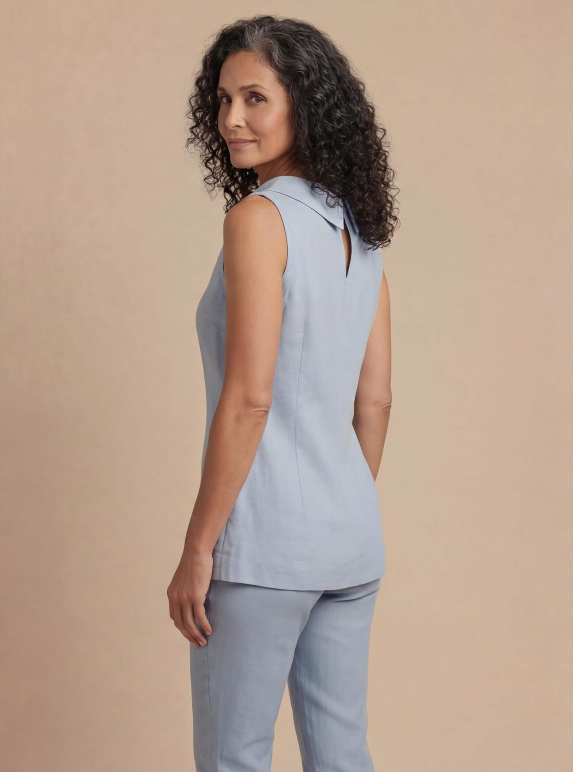 Damen Elegantes Ärmelloses Top mit Rollkragen