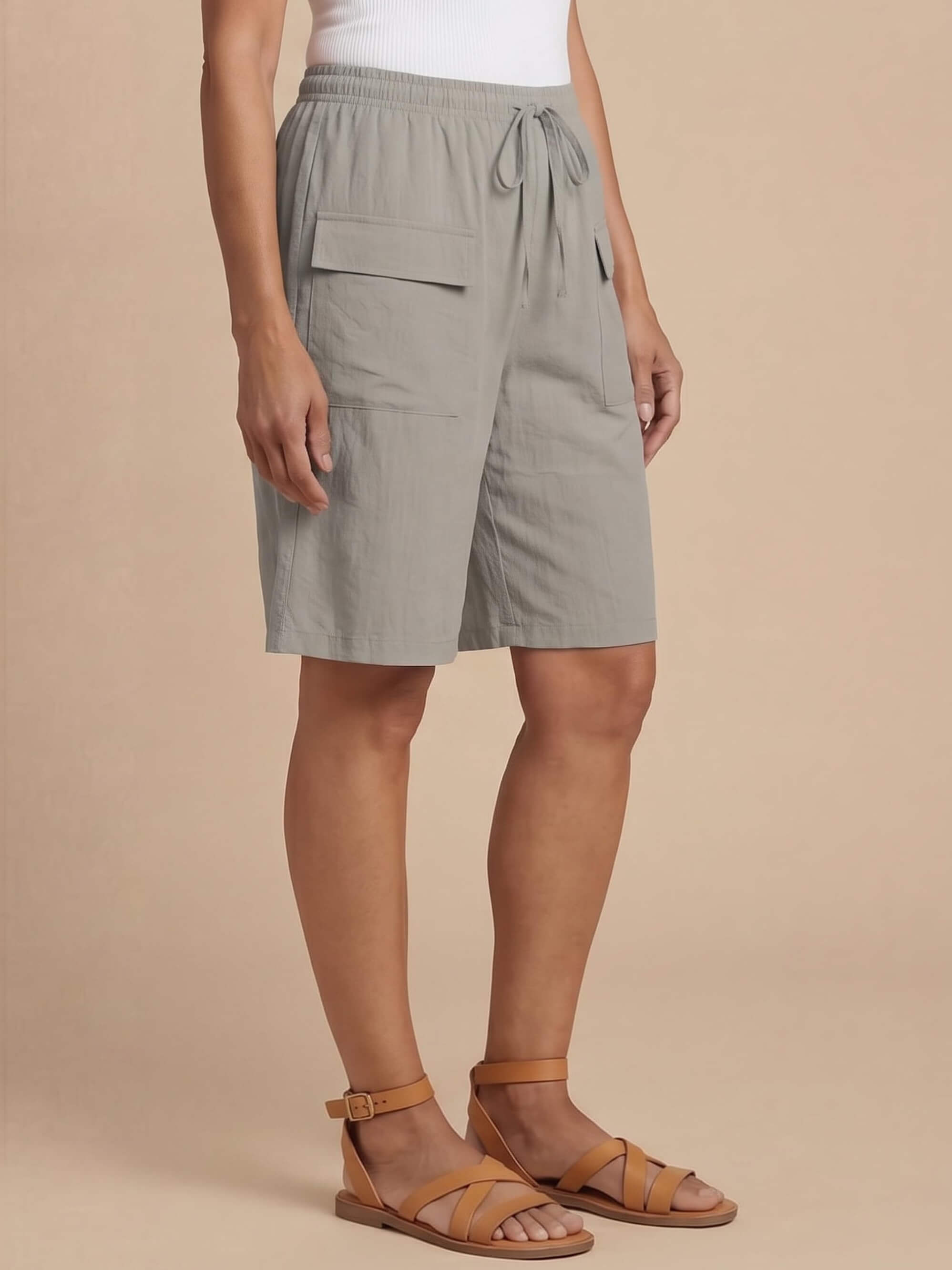 Damen-Cargo-Bermudashorts mit Tunnelzug
