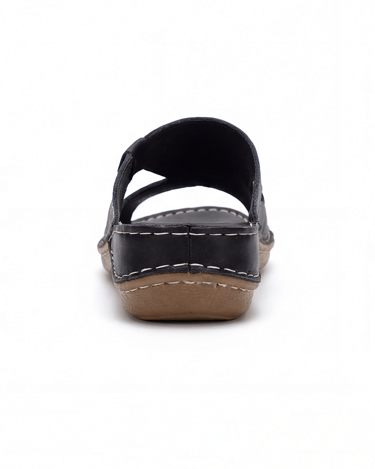 Damen Slide-Sandalen mit Kontrastnähten – Design mit Ausschnitten