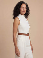 Damen Ärmelloser Weit Geschnittener Jumpsuit – Moderne Eleganz & Klare Linien
