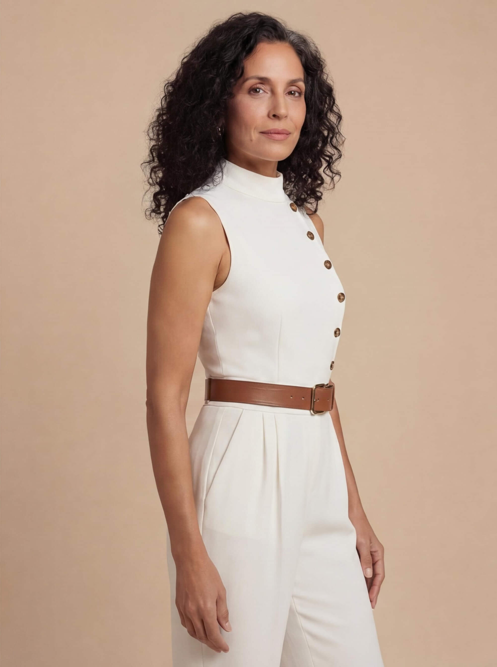 Damen Ärmelloser Weit Geschnittener Jumpsuit – Moderne Eleganz & Klare Linien