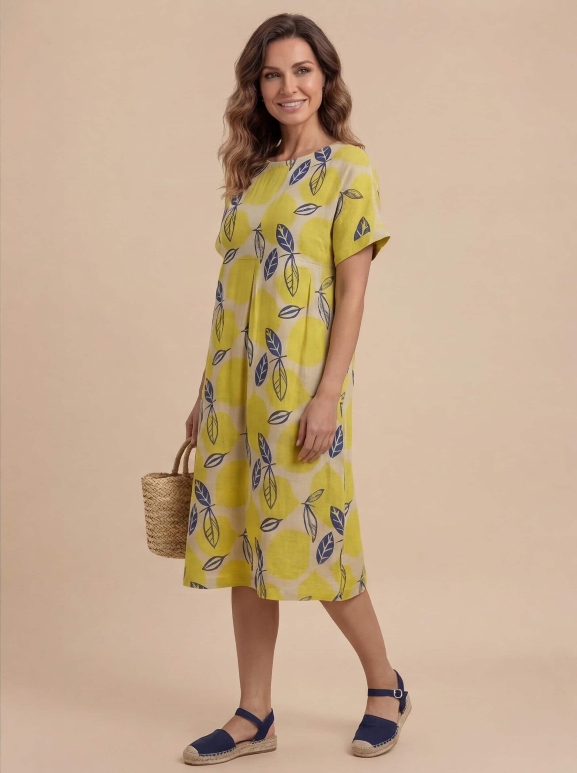 Damen Maxikleid mit Blumenmuster – Locker, Künstlerisch & Mühelos Elegant