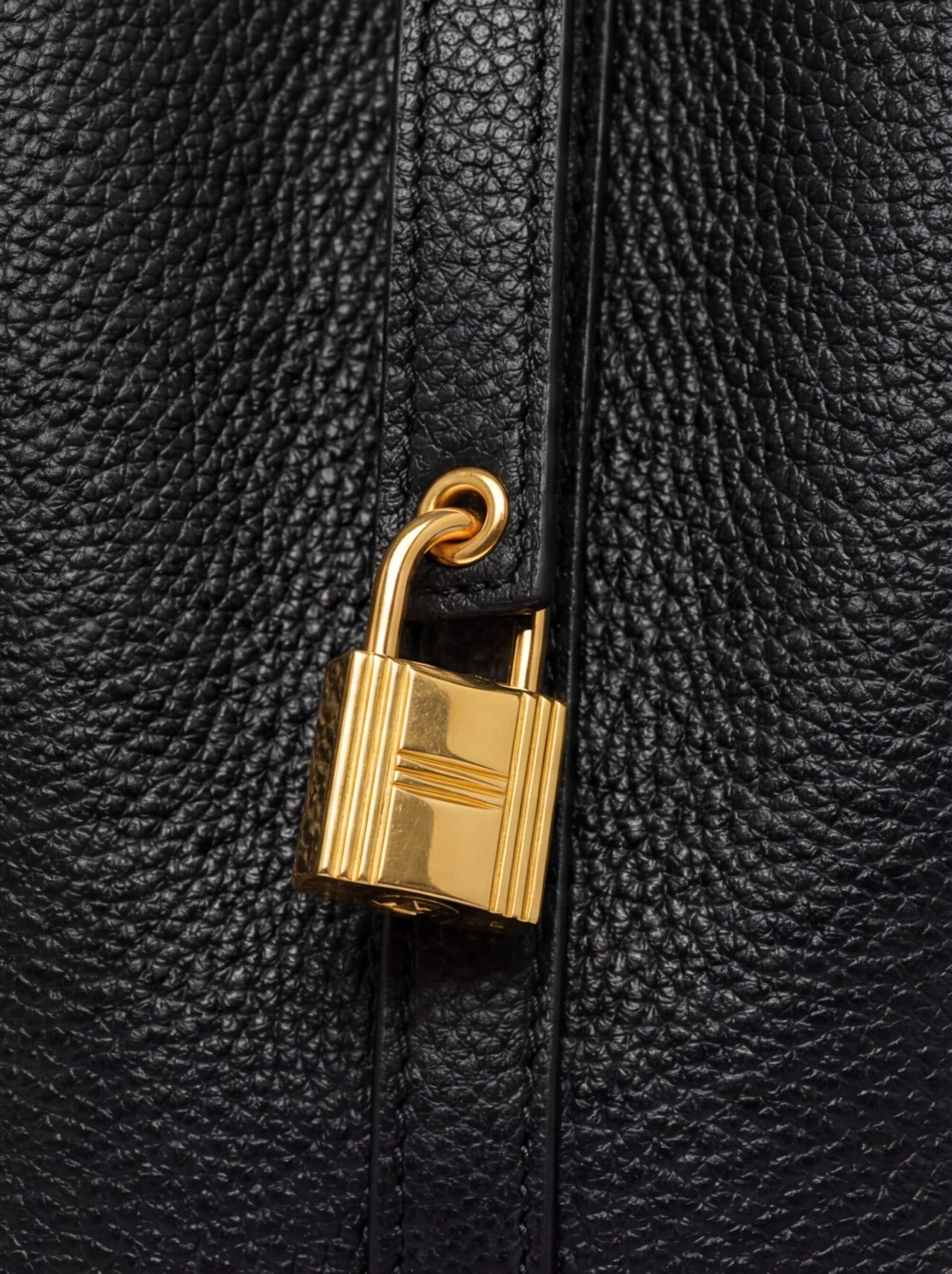 Damen Handtasche – Luxus Bucket Bag mit Goldschloss