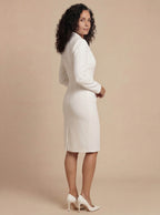 Elegantes Damenkleid mit Reverskragen – Knie-Länge