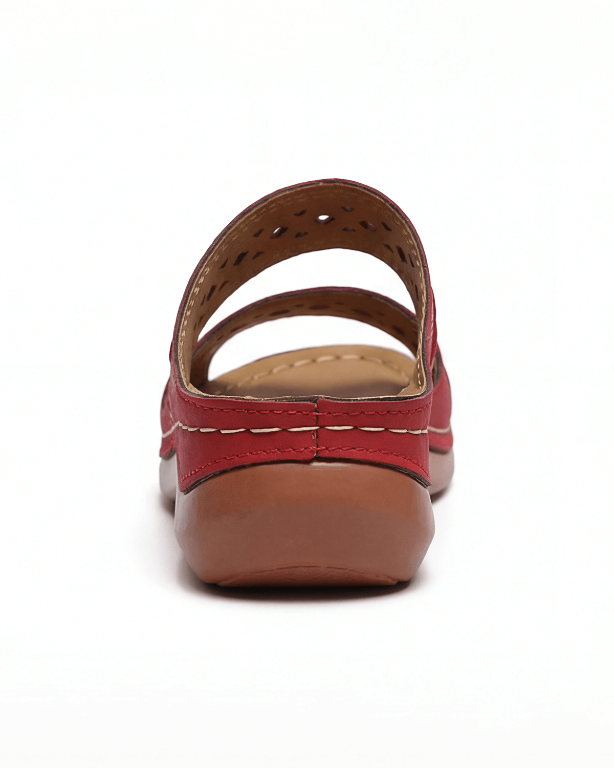 Damen Mule-Sandalen flach mit Cutout-Doppelriemen