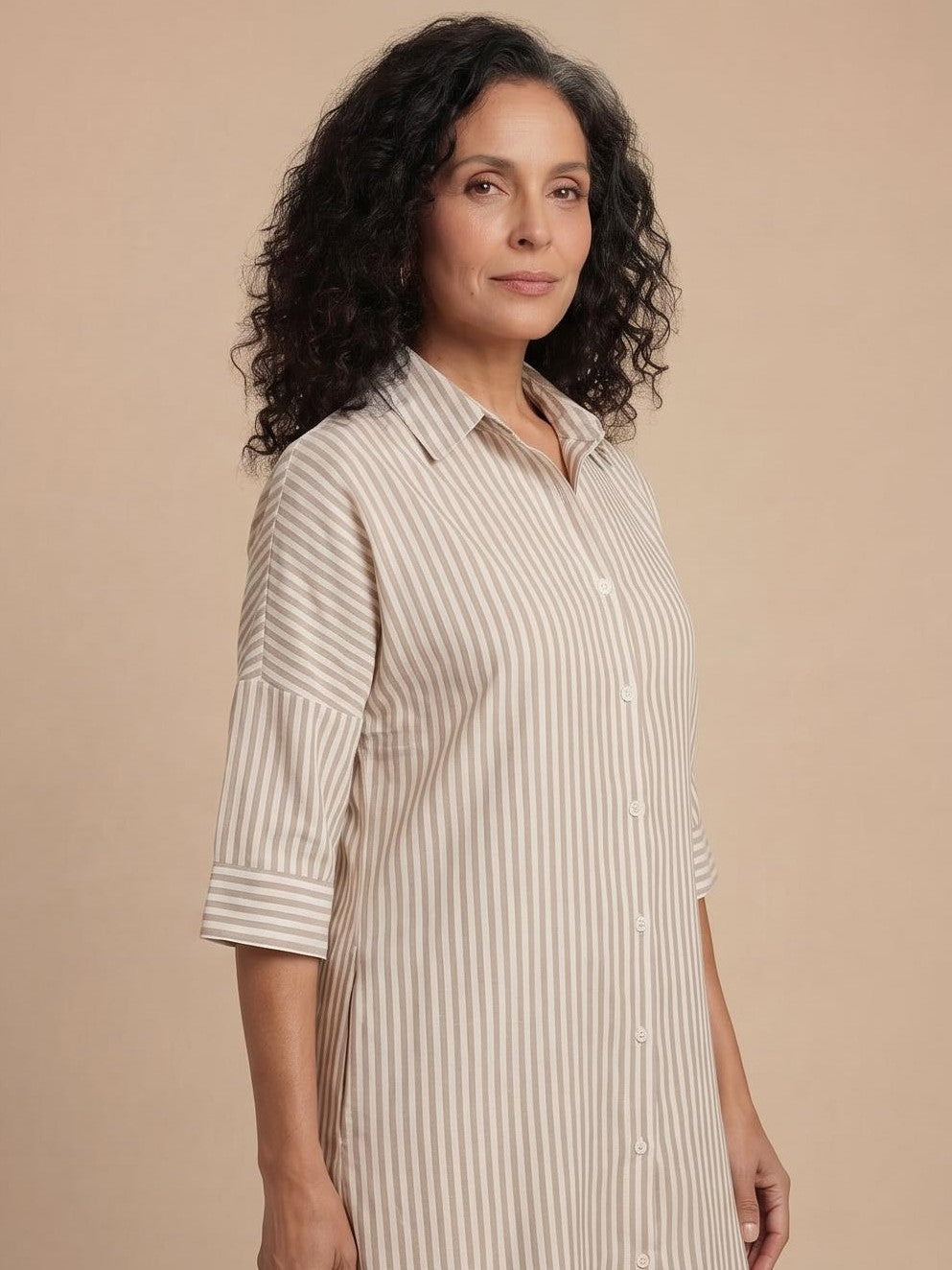 Gestreiftes Hemdblusenkleid für Damen – Leicht & Mühelose Eleganz