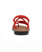 Damen Flache Sandalen – Geflochtene Riemen mit Schnürung