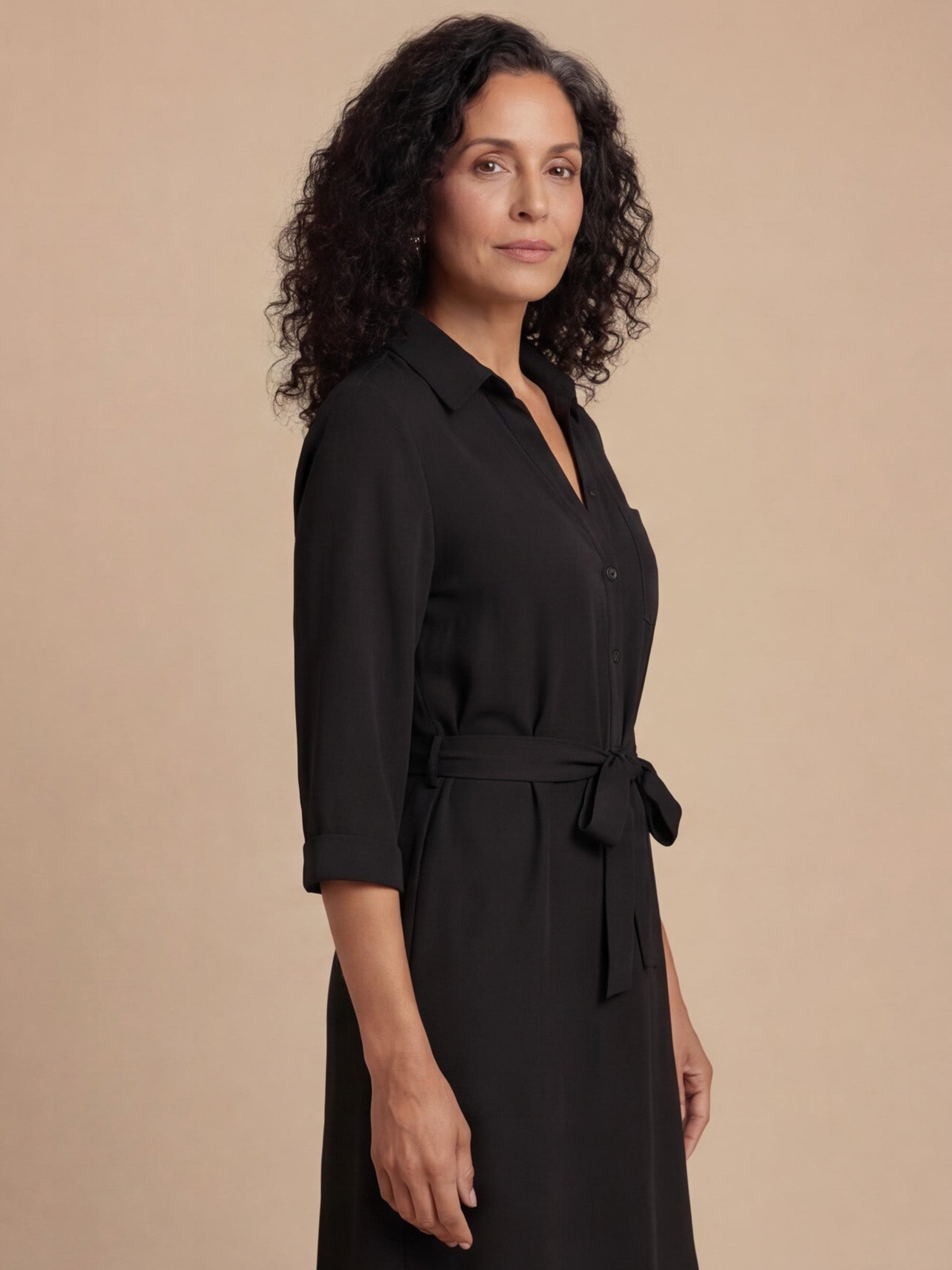 Damen Kleid – Lässiges Hemdblusenkleid für Tag und Abend