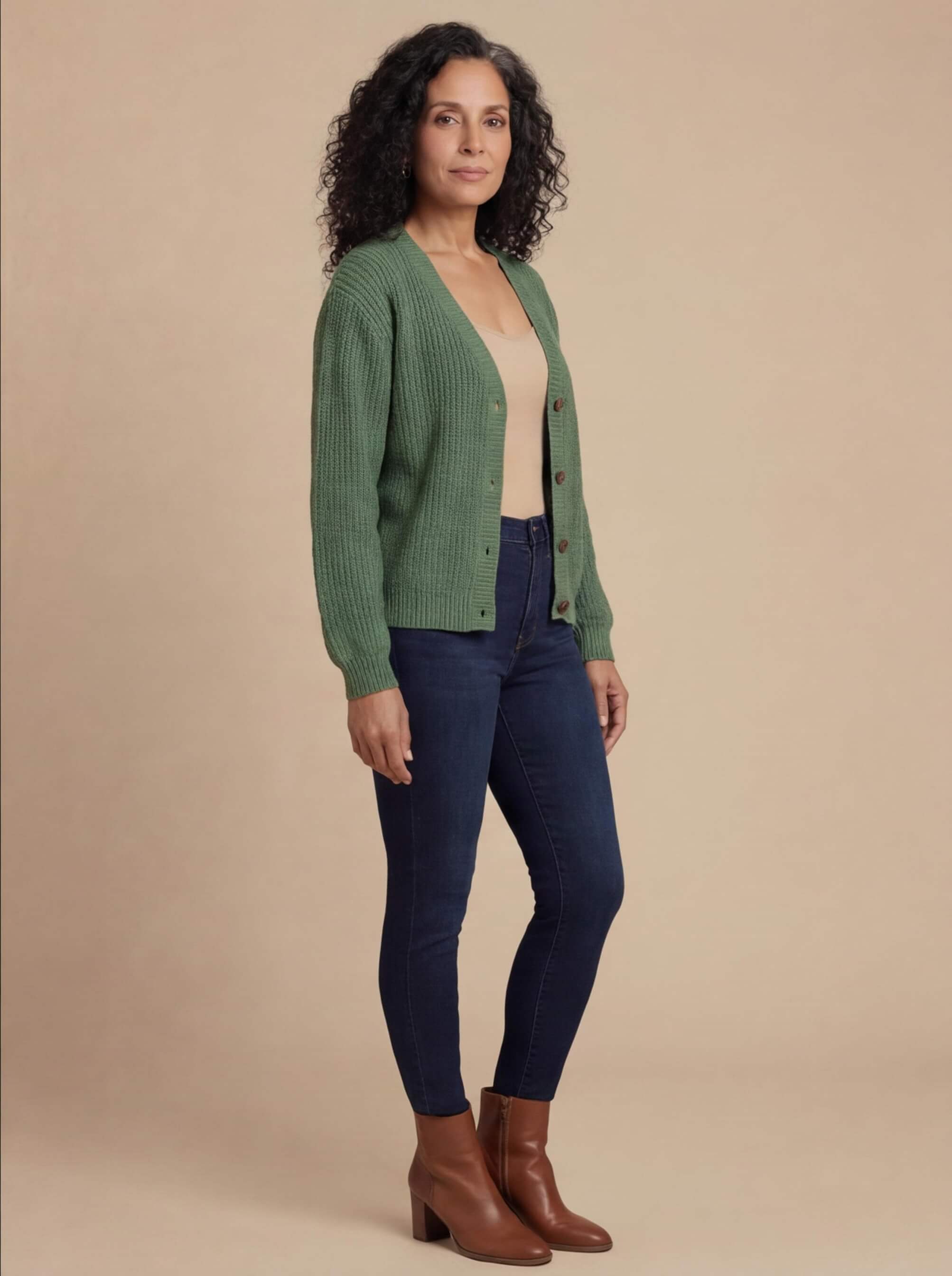 Damen Strickcardigan – Eleganter V-Ausschnitt & Angenehmer Stretch-Komfort