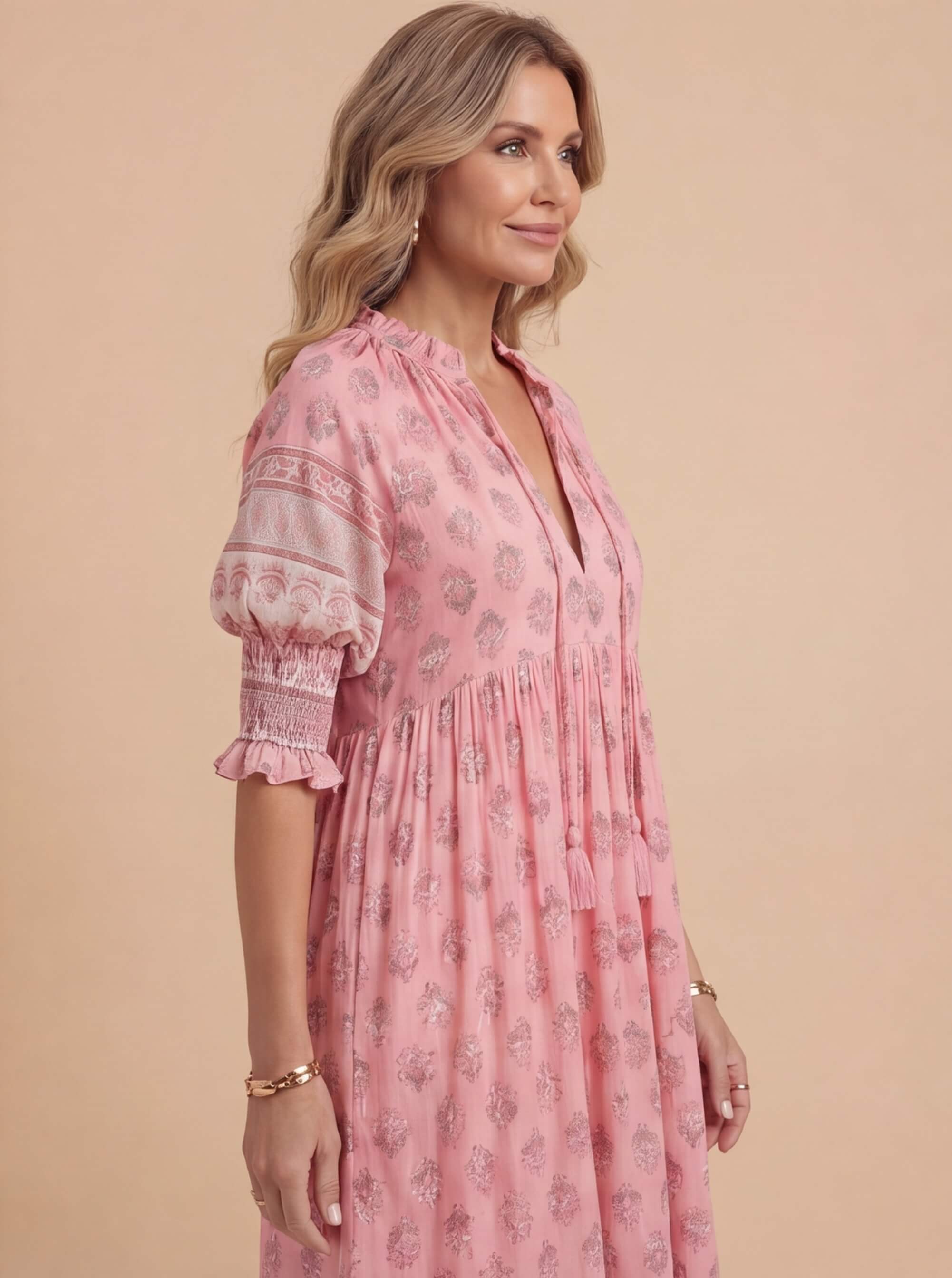 Boho Maxikleid für Damen mit Quasten-Detail