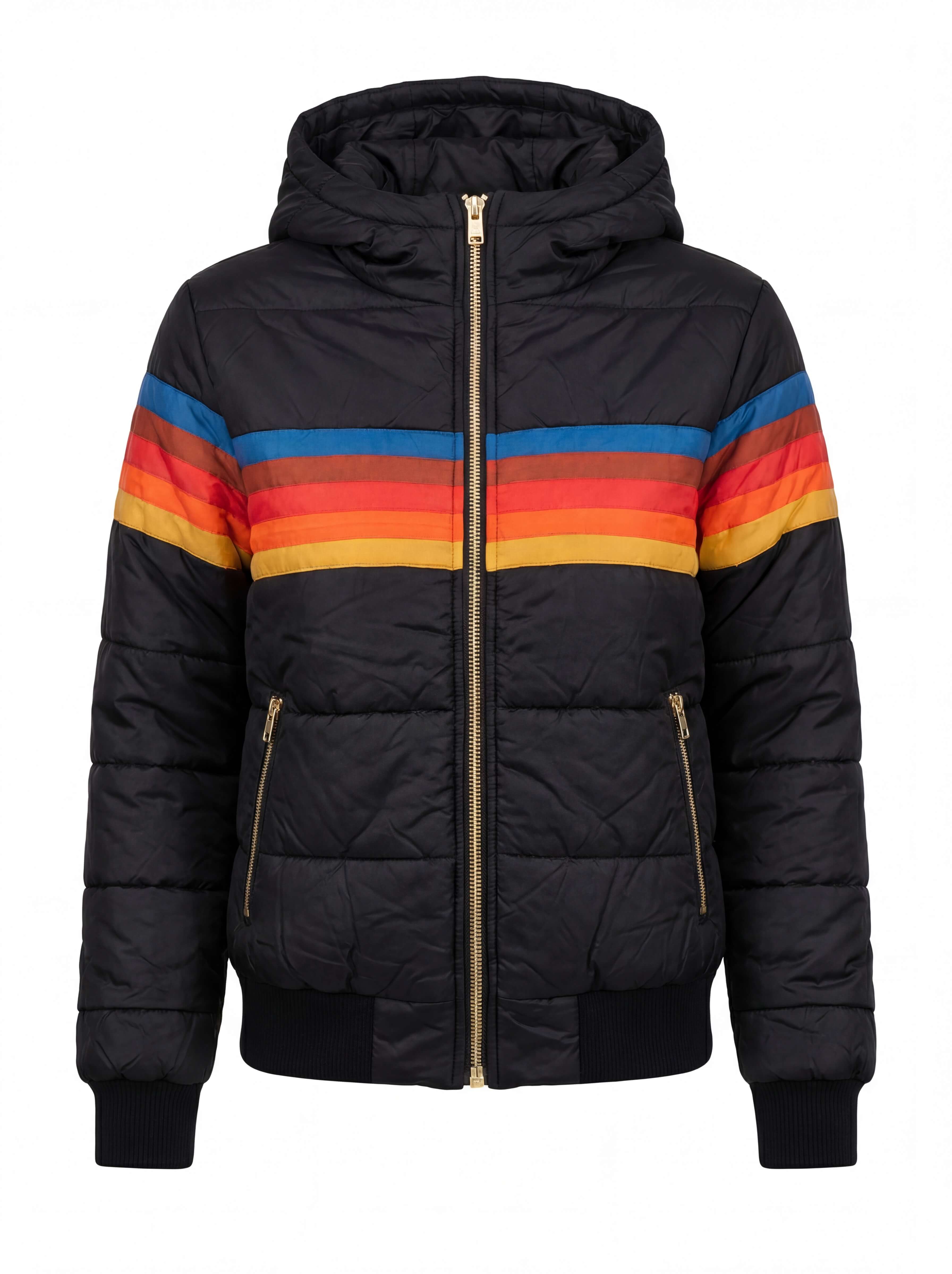 Damen Winter Stil Farbstreifen Kurzjacke