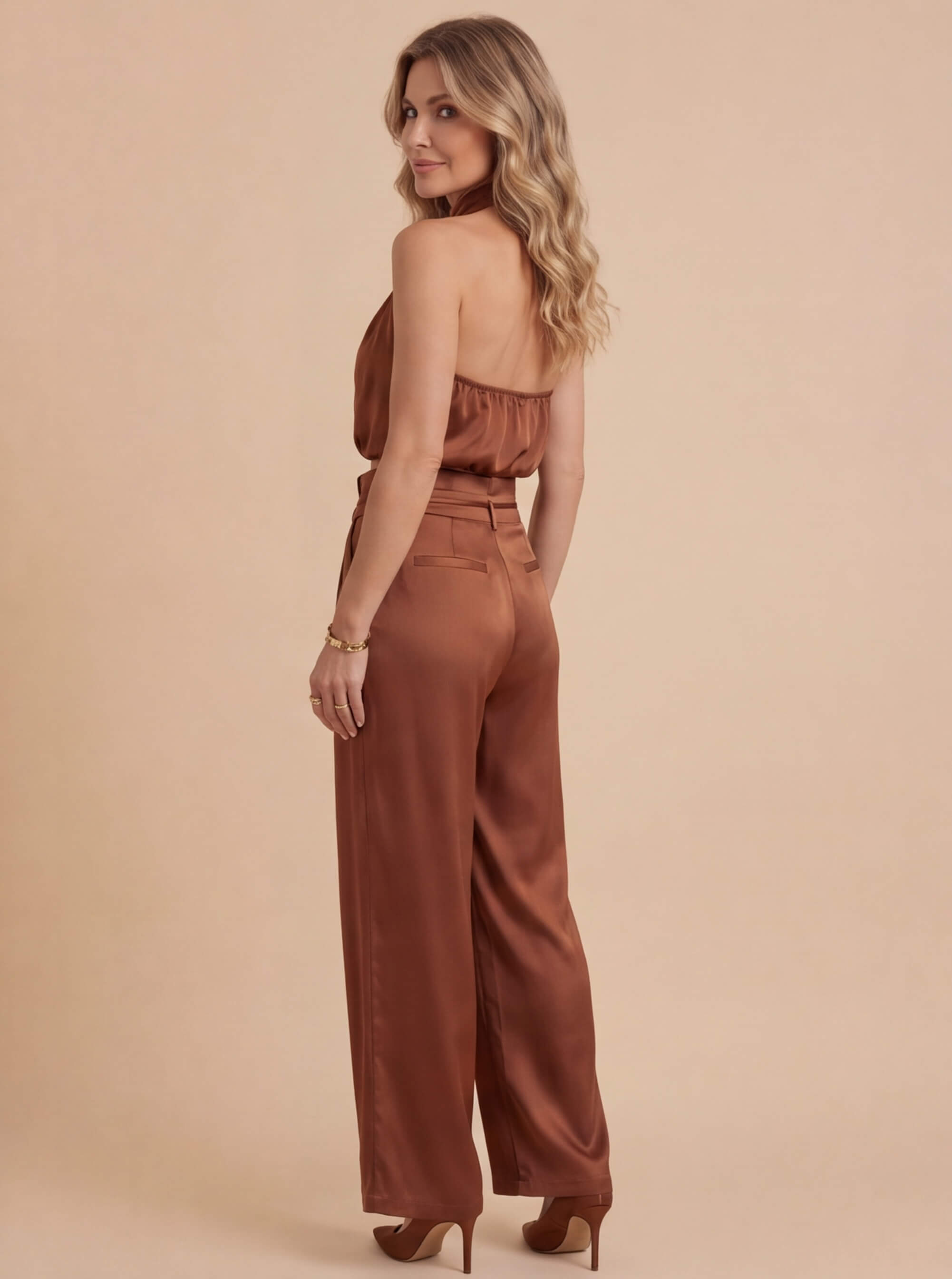 Damen-Set – One-Shoulder-Top & Weite Hose