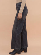 Damen Wide-Leg Jeans mit Distressed-Details