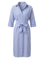 Gestreiftes Damen-Hemdblusenkleid – Leicht & Mühelos Elegant