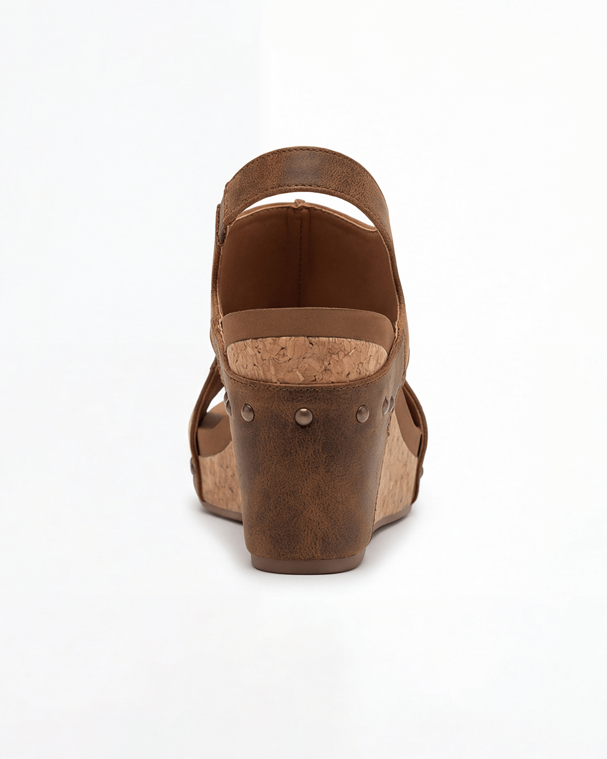 Damen Keilsandalen in Korkoptik mit Slingback-Riemen
