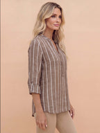 Damen Sommerbluse mit Streifen – Leichter & Müheloser Stil