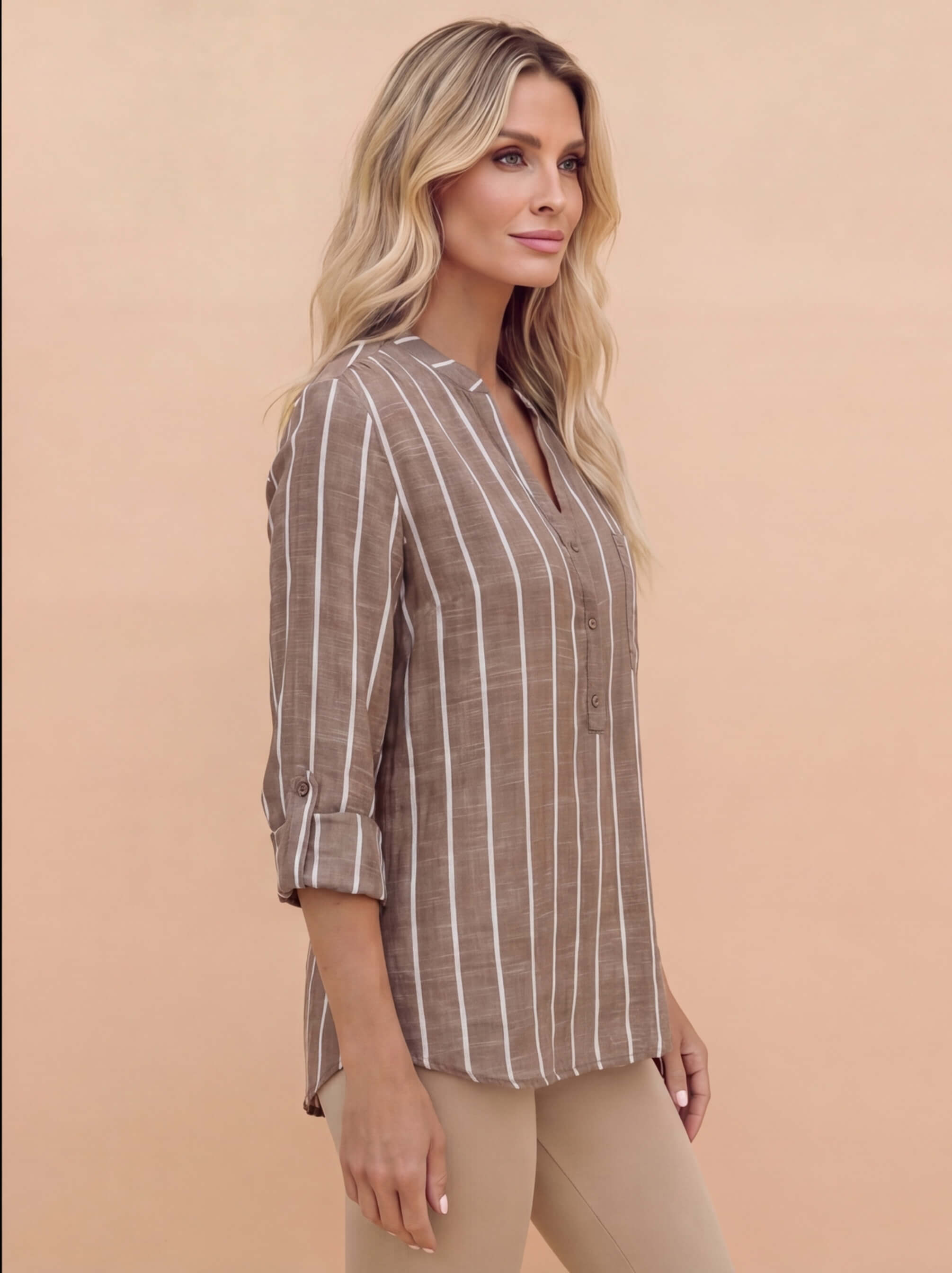 Damen Sommerbluse mit Streifen – Leichter & Müheloser Stil
