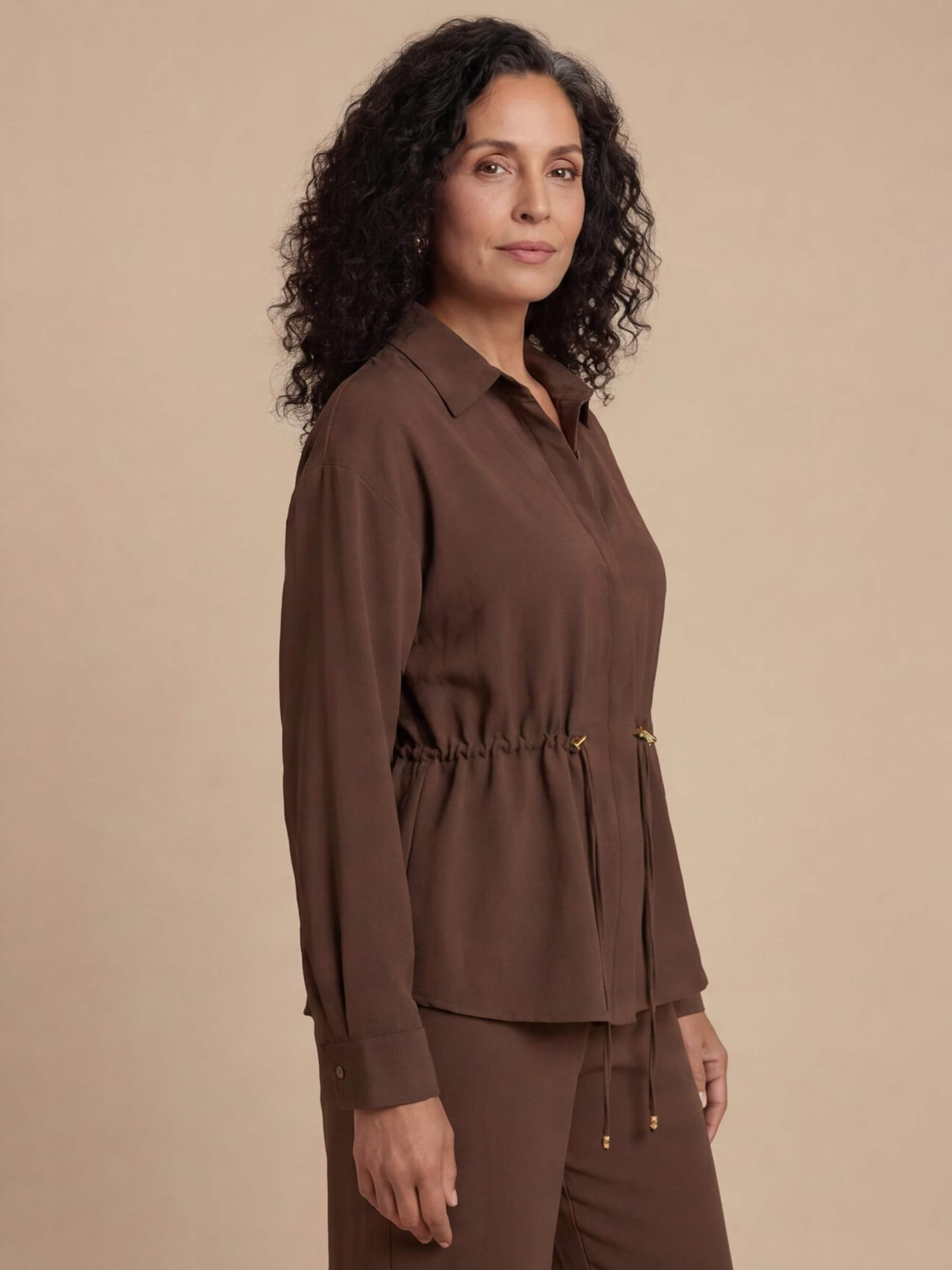 Damen-Set mit Hemd und Hose mit weitem Bein