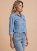 Damen Oversized Denim Hemd