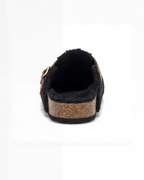 Damen Clogs in Teddy-Optik – mit Schnallenriemen