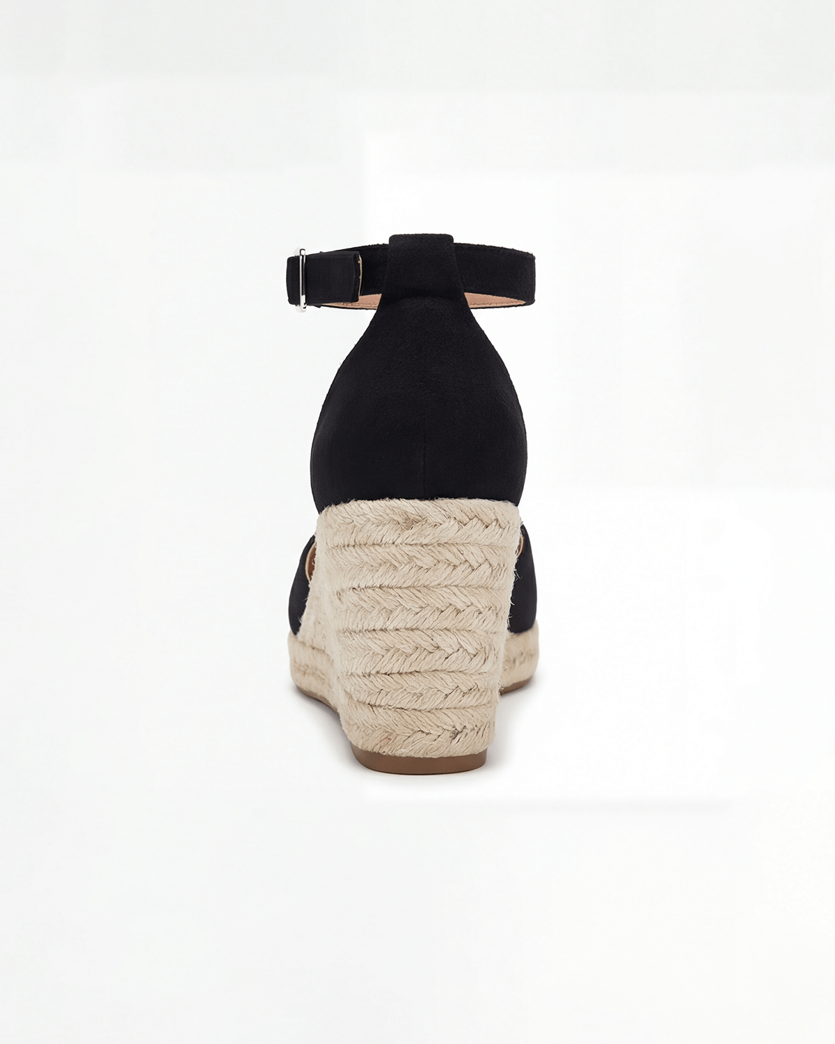Damen Pumps mit Knöchelriemen – Espadrille-Keilabsatz