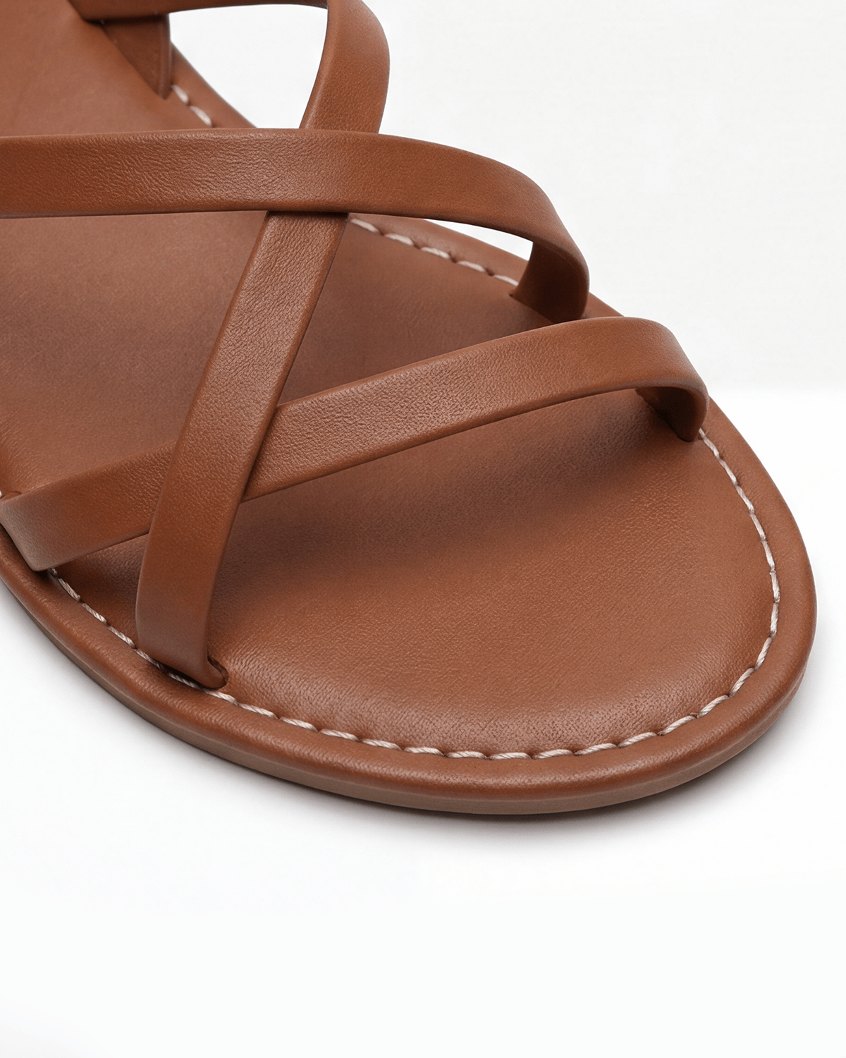 Damen Flache Sandalen – Überkreuzte Riemen mit Knöchelriemen
