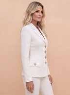 Taillierter Denim Blazer & Schlaghose Set