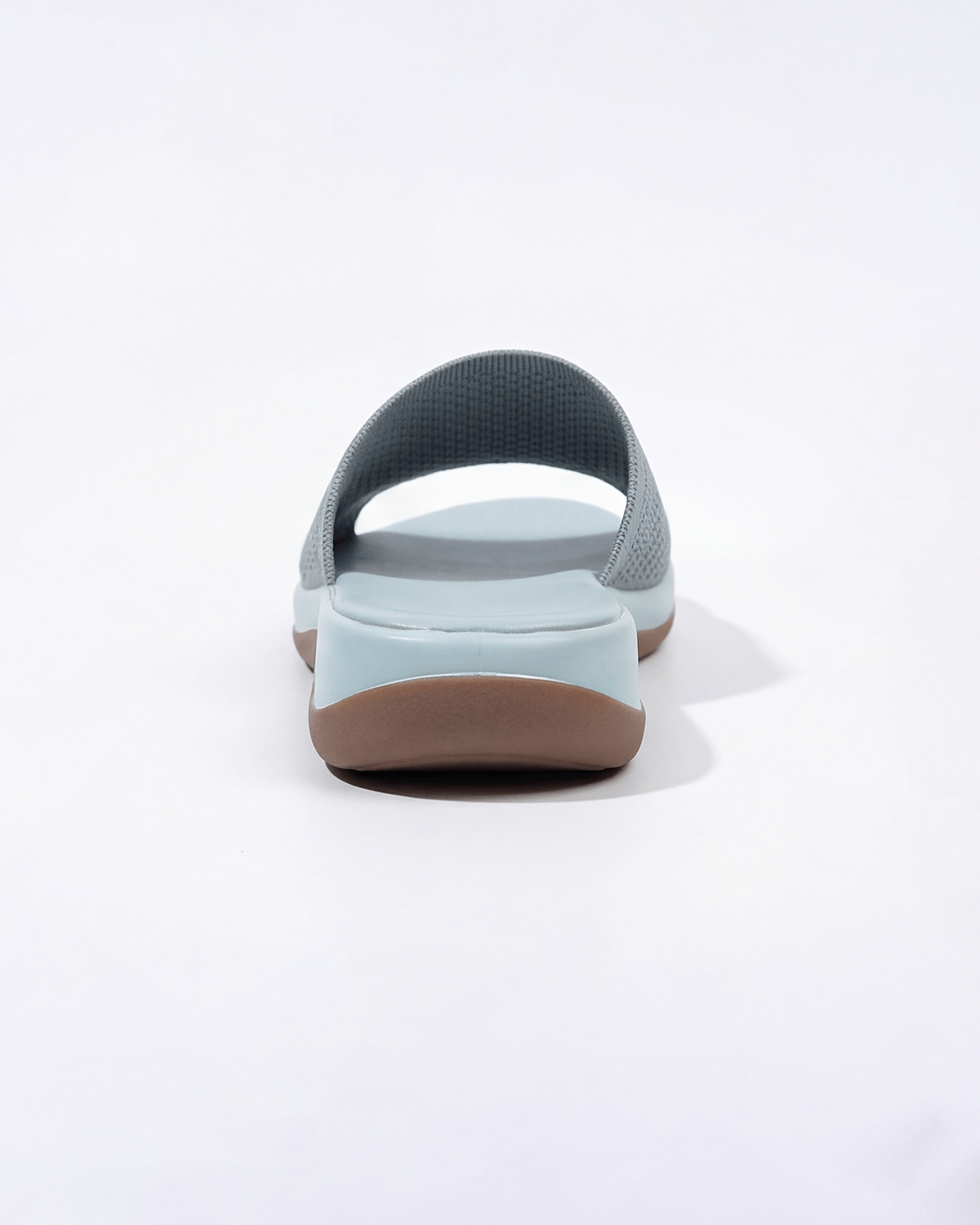 Damen Slide-Sandalen mit gepolsterter Sohle – Strickoptik