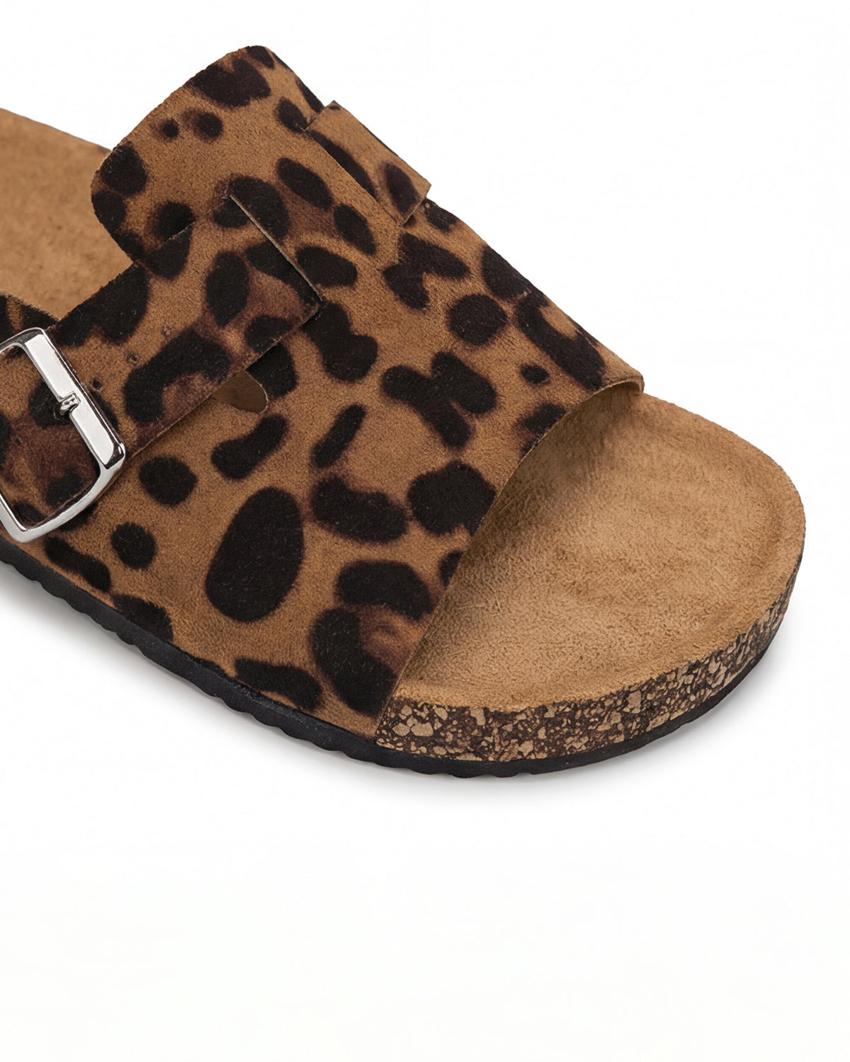 Damen Slides mit Schnalle – Leopardenmuster