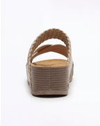 Damen Plateau Slides mit Geflochtenem Riemen