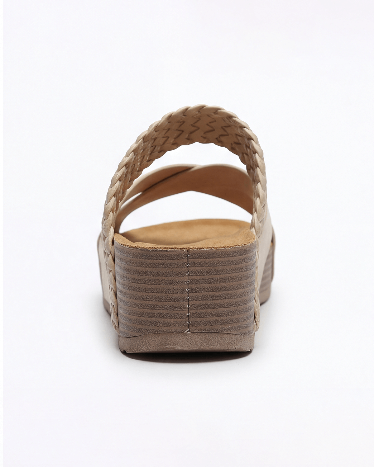 Damen Plateau Slides mit Geflochtenem Riemen
