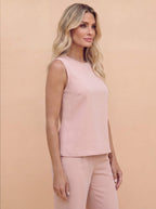 Damen Jumpsuit – Ärmelloser Eleganter Overall mit Weitem Bein