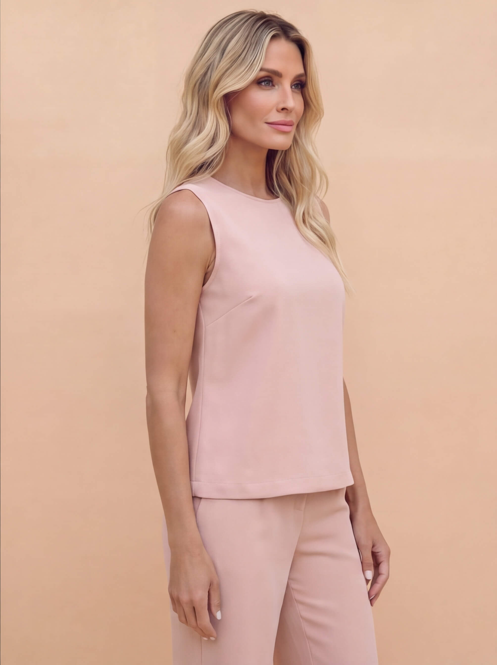 Damen Jumpsuit – Ärmelloser Eleganter Overall mit Weitem Bein
