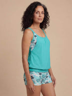 Damen-Tankini-Set mit Blumenmuster und Boyshort