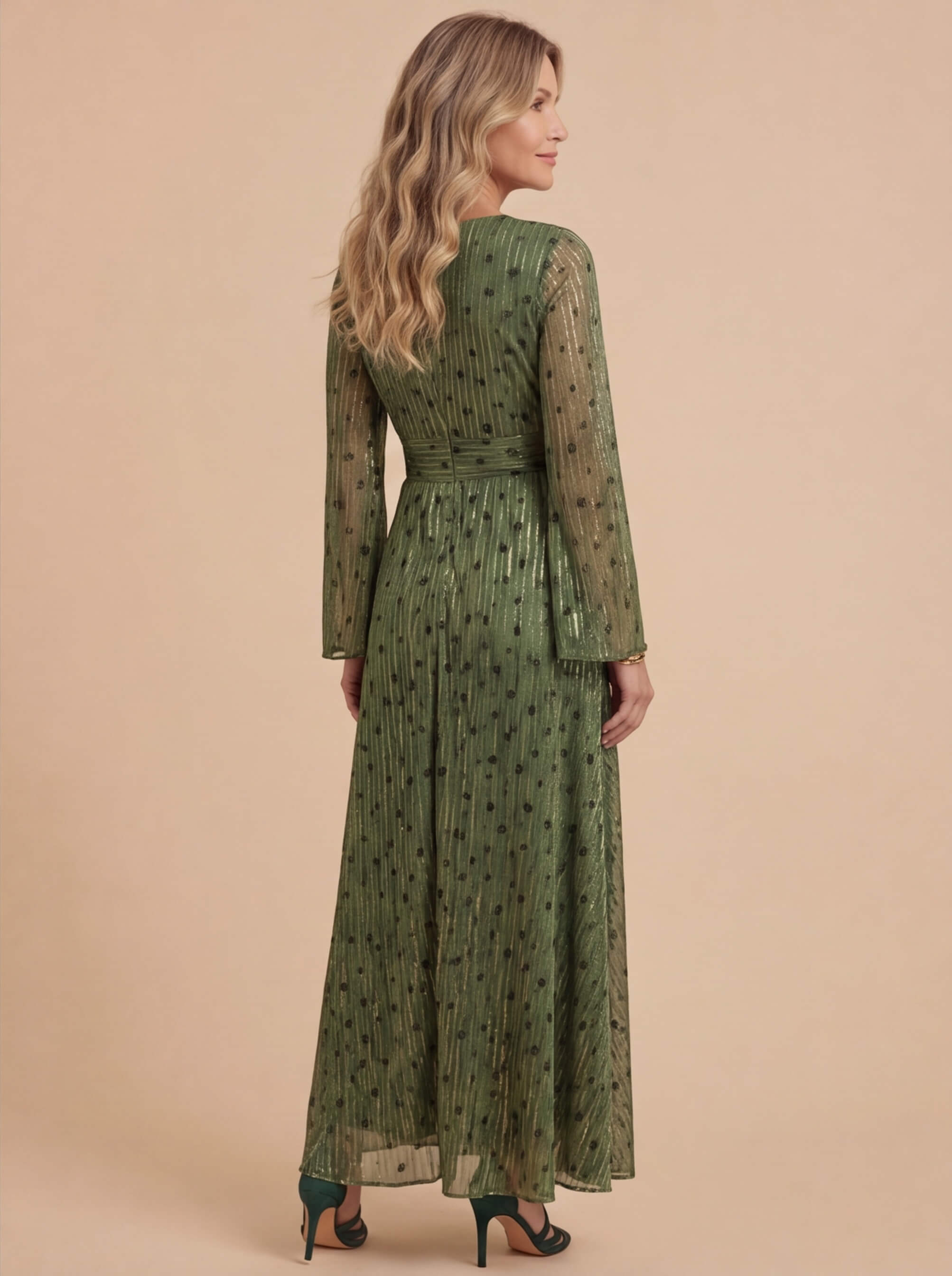 Boho Damen-Maxikleid mit Schimmer