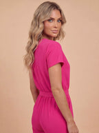 Damen Jumpsuit – Eleganter Kurzarm Jumpsuit mit Maßgeschneiderter Passform