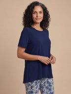 Damen-Set mit Kurzarmtop und gemusterter Hose