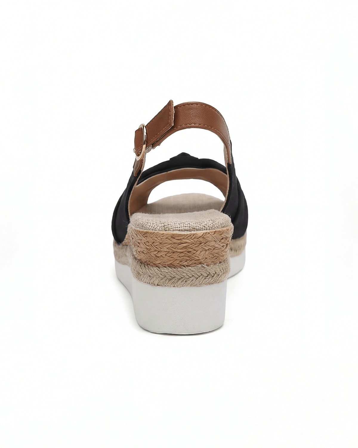 Damen Plateau-Keilsandalen – Slingback mit Knoten-Detail
