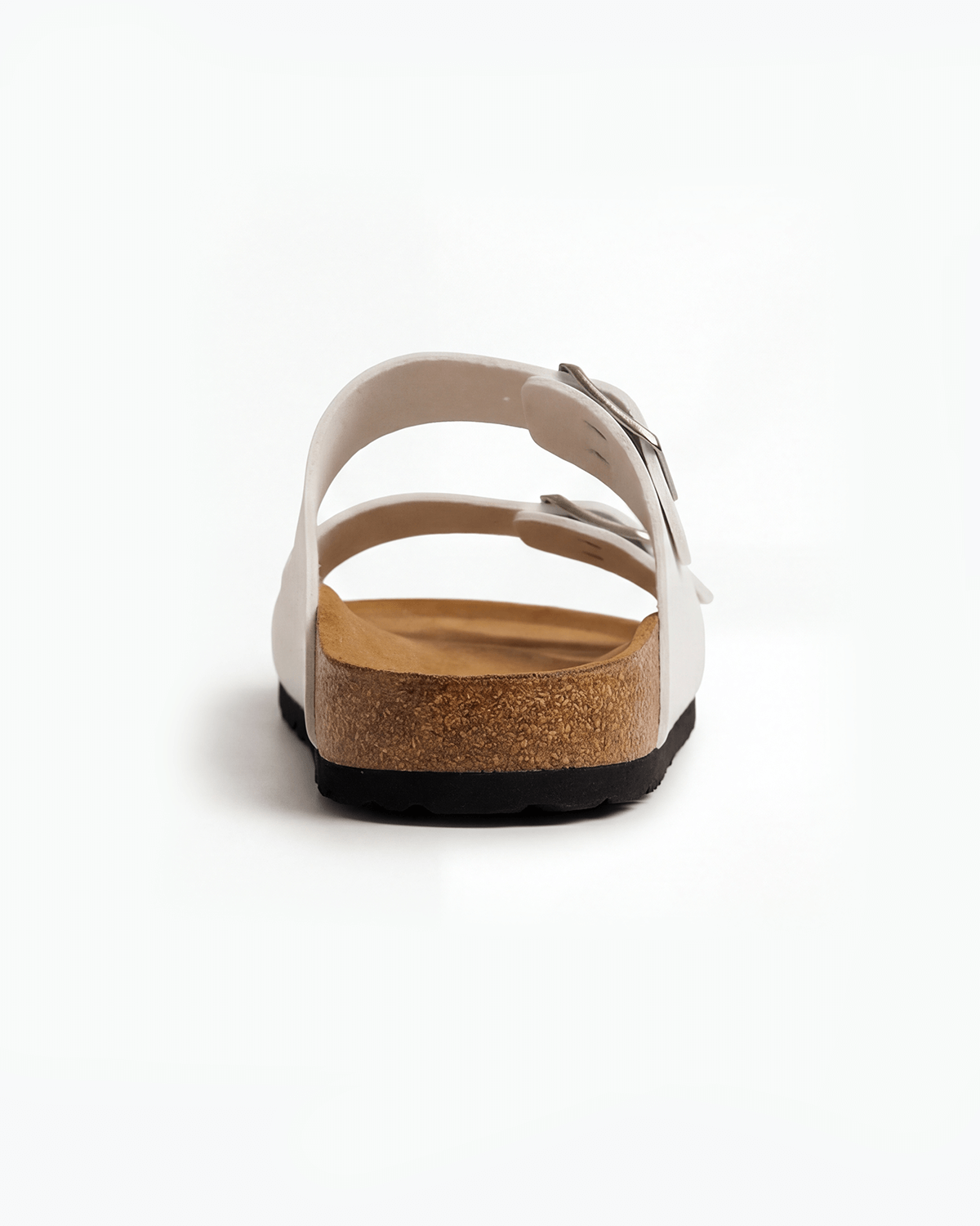 Damen Slide-Sandalen – Doppel-Schnallen mit Fußbett