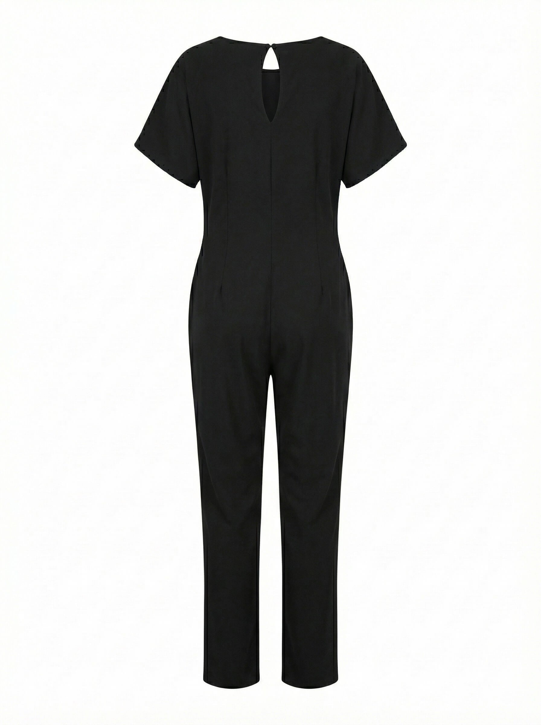 Damen-Jumpsuit mit Bindegürtel – Weites Bein & Elegante Silhouette