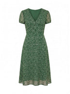 Damen A-Linien Kleid – Elegantes V-Ausschnitt Midi Kleid